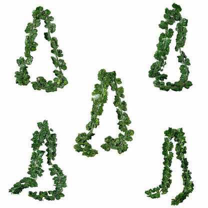 12 X 2M Artificial Ivy Vine Fake Foliage Flower Hanging Leaf Garland Plant Party - Scindapsus Leaves - Mekamart Australia