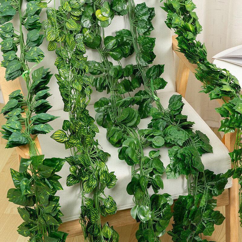 12 X 2M Artificial Ivy Vine Fake Foliage Flower Hanging Leaf Garland Plant Party - Scindapsus Leaves - Mekamart Australia