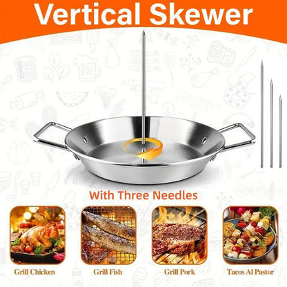 Stainless Steel Vertical Skewer Grill Pan Barbecue Kebab Rack Grill Cooking Tool - Mekamart Australia