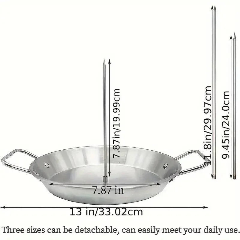 Stainless Steel Vertical Skewer Grill Pan Barbecue Kebab Rack Grill Cooking Tool - Mekamart Australia