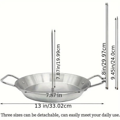 Stainless Steel Vertical Skewer Grill Pan Barbecue Kebab Rack Grill Cooking Tool - Mekamart Australia