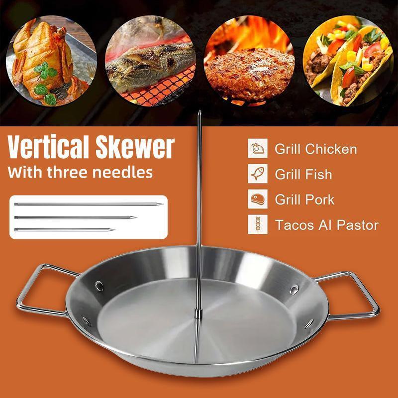 Stainless Steel Vertical Skewer Grill Pan Barbecue Kebab Rack Grill Cooking Tool - Mekamart Australia
