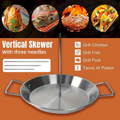 Stainless Steel Vertical Skewer Grill Pan Barbecue Kebab Rack Grill Cooking Tool - Mekamart Australia