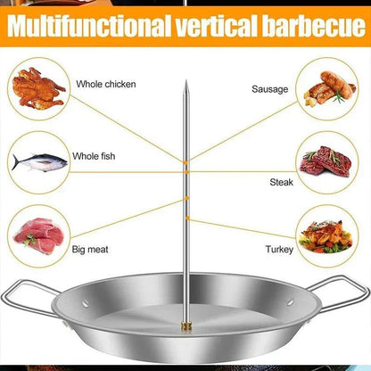 Stainless Steel Vertical Skewer Grill Pan Barbecue Kebab Rack Grill Cooking Tool - Mekamart Australia