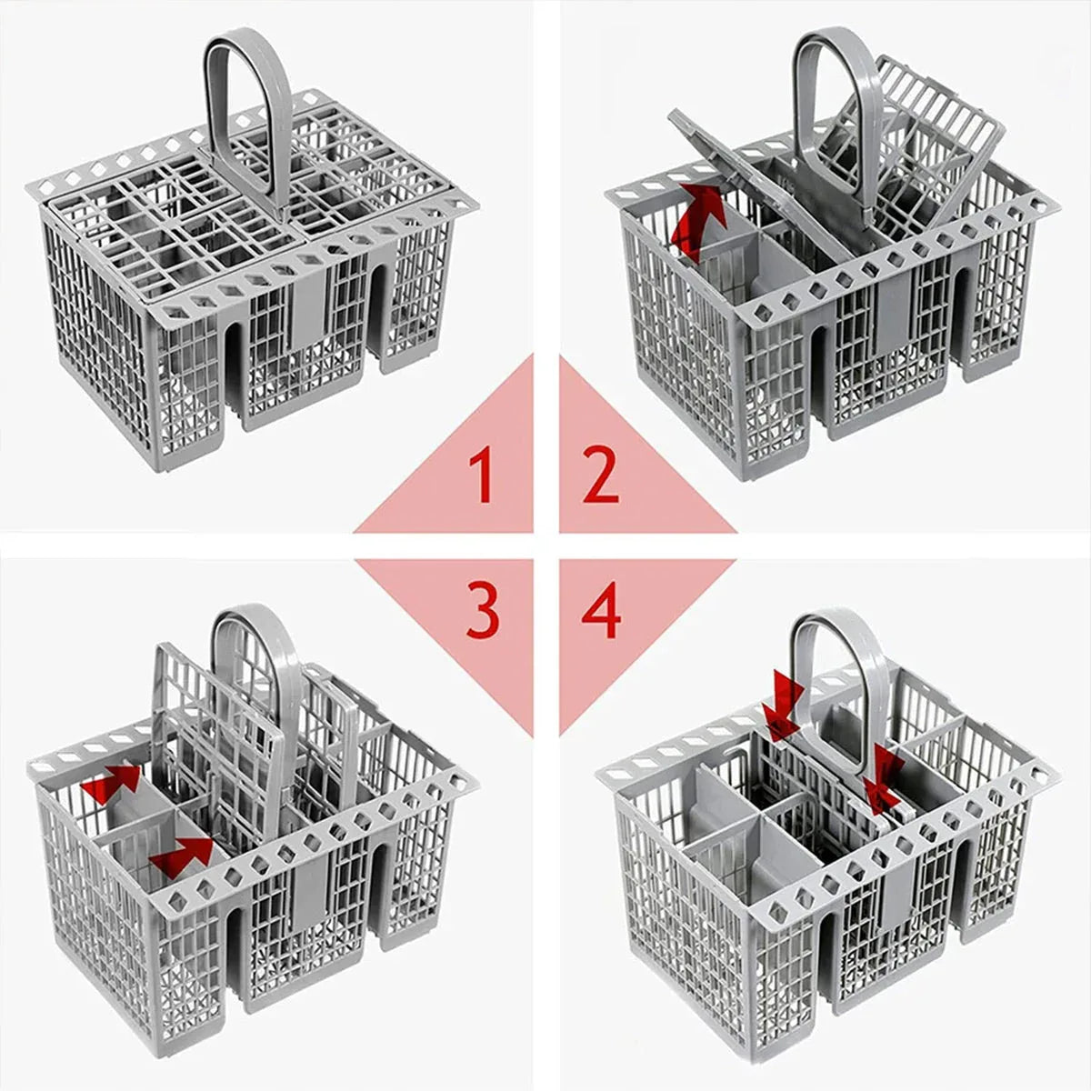 Multifunctional Dishwasher Basket Accessories Fit Hotpoint Indesit Knife And Fork Storage Basket - Mekamart Australia