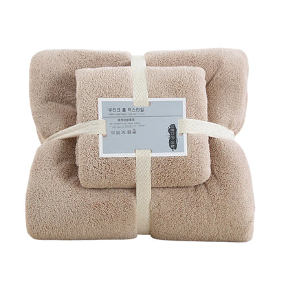 Coral Velvet Towel Set Bath Towels Soft Absorbent Quick Dry Face Hand Cloth Home - Blue - Mekamart Australia