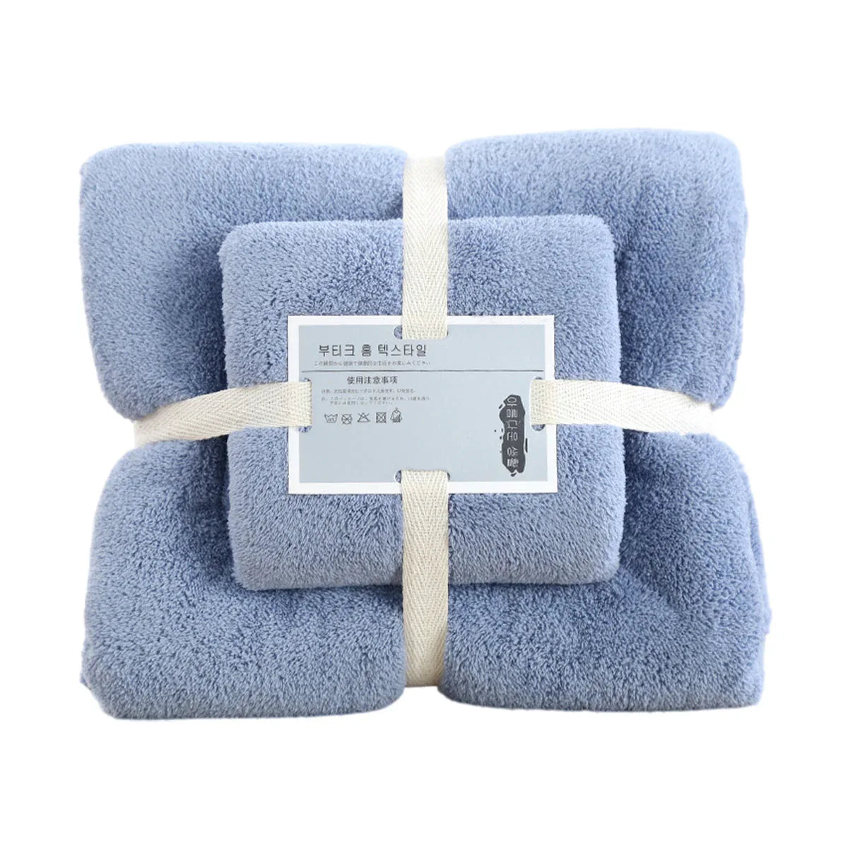 Coral Velvet Towel Set Bath Towels Soft Absorbent Quick Dry Face Hand Cloth Home - Brown - Mekamart Australia