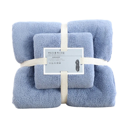 Coral Velvet Towel Set Bath Towels Soft Absorbent Quick Dry Face Hand Cloth Home - Brown - Mekamart Australia