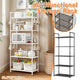 5Tiers Pot Storage Rack Pan Stand Saucepan Holder Cookware Organizer for Kitchen - White - Mekamart Australia