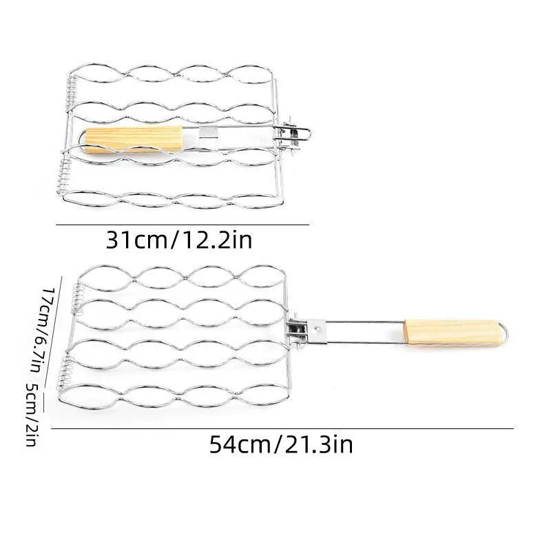 Folding Handle Corn Grill Clip Anti Scald Barbecue Tool for Home Outdoor Cooking - Mekamart Australia