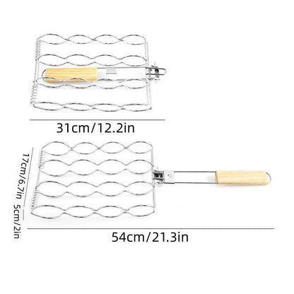 Folding Handle Corn Grill Clip Anti Scald Barbecue Tool for Home Outdoor Cooking - Mekamart Australia