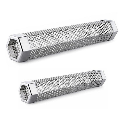 Hexagon Bbq Smoker Tube Stainless Steel Grill Accessory Smoking Box Long Lasting - 12Inch - Mekamart Australia