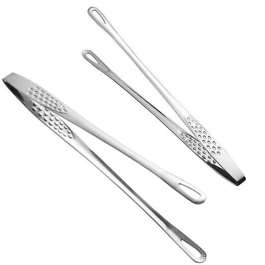 24/28Cm Stainless Steel Kitchen Grill Straight Tweezers Bbq Food Tongs Tools - 24CM - Mekamart Australia