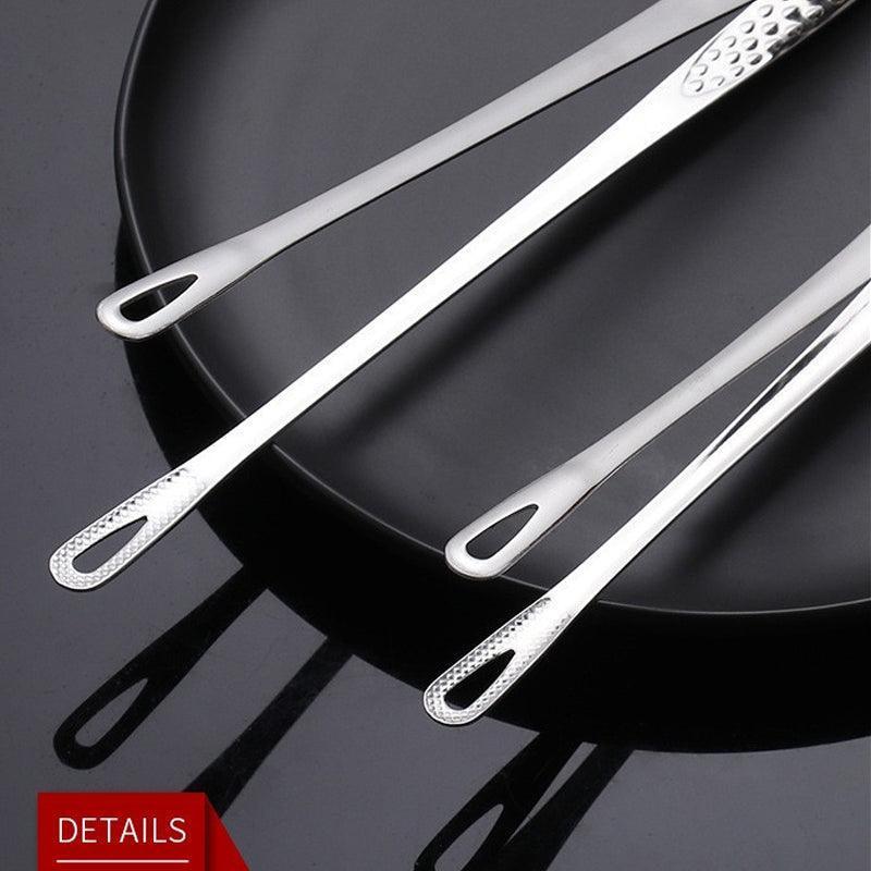 24/28Cm Stainless Steel Kitchen Grill Straight Tweezers Bbq Food Tongs Tools - 24CM - Mekamart Australia