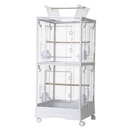 Bird Cage Double Layer Metal Villa Large Size Aviary House for Parrot Pet Indoor