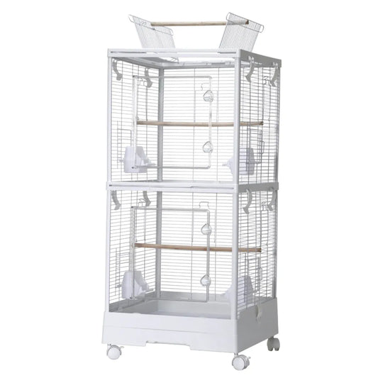 Bird Cage Double Layer Metal Villa Large Size Aviary House for Parrot Pet Indoor