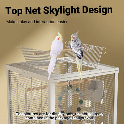 Bird Cage Double Layer Metal Villa Large Size Aviary House for Parrot Pet Indoor