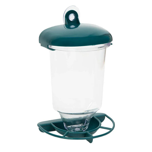 Clear Plastic Automatic Bird Feeder Suspended Suction Cup Feeder with Cover
