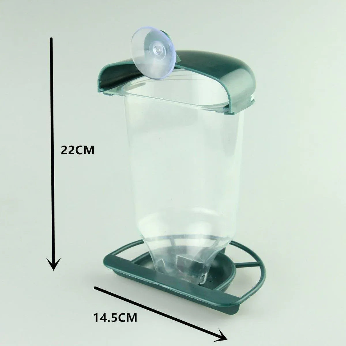 Clear Plastic Automatic Bird Feeder Suspended Suction Cup Feeder with Cover