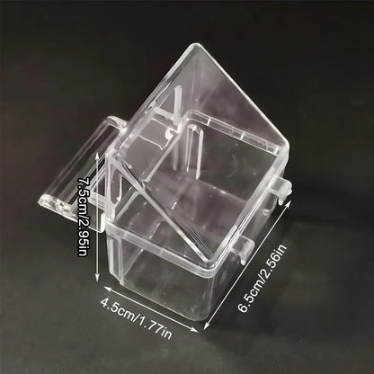 Bird Cage Feeder Hanging Clear Plastic Anti Spill with Hook
