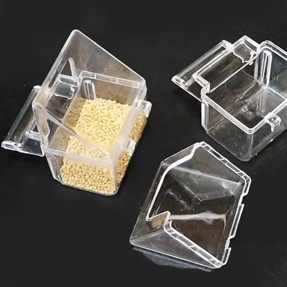 Bird Cage Feeder Hanging Clear Plastic Anti Spill with Hook