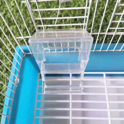 Bird Cage Feeder Hanging Clear Plastic Anti Spill with Hook