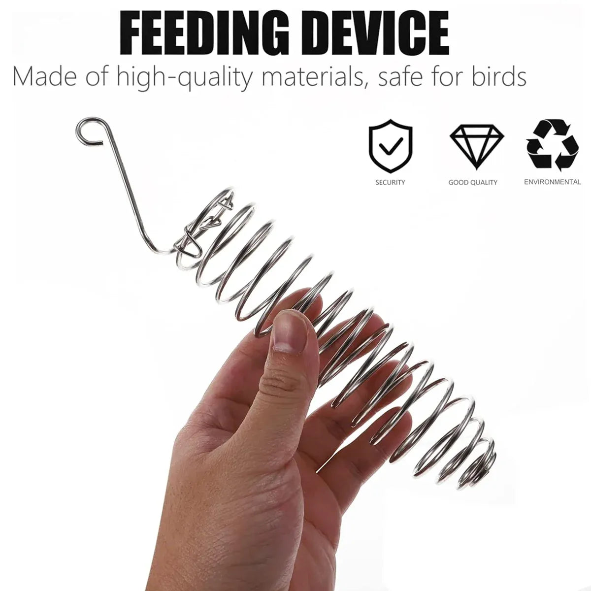 Stainless Steel Parrot Feeder Hanging Type Durable for Bird Cage Food Container