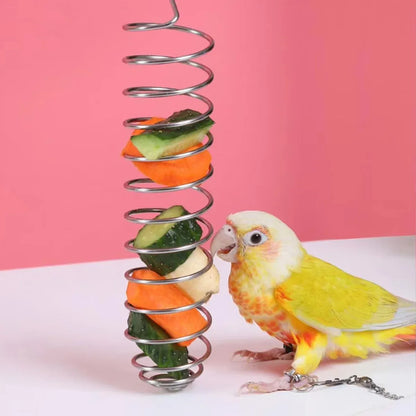 Stainless Steel Parrot Feeder Hanging Type Durable for Bird Cage Food Container