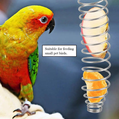 Stainless Steel Parrot Feeder Hanging Type Durable for Bird Cage Food Container