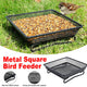 Bird Feeder Metal Square Ground Mesh Tray Feeder Garden Yard Wild Bird Feeding