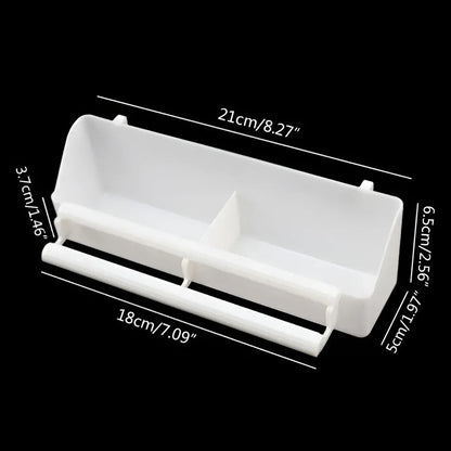 Bird Food Feeder Trough Box Water Bowl Container Cage Accessories Easy Install