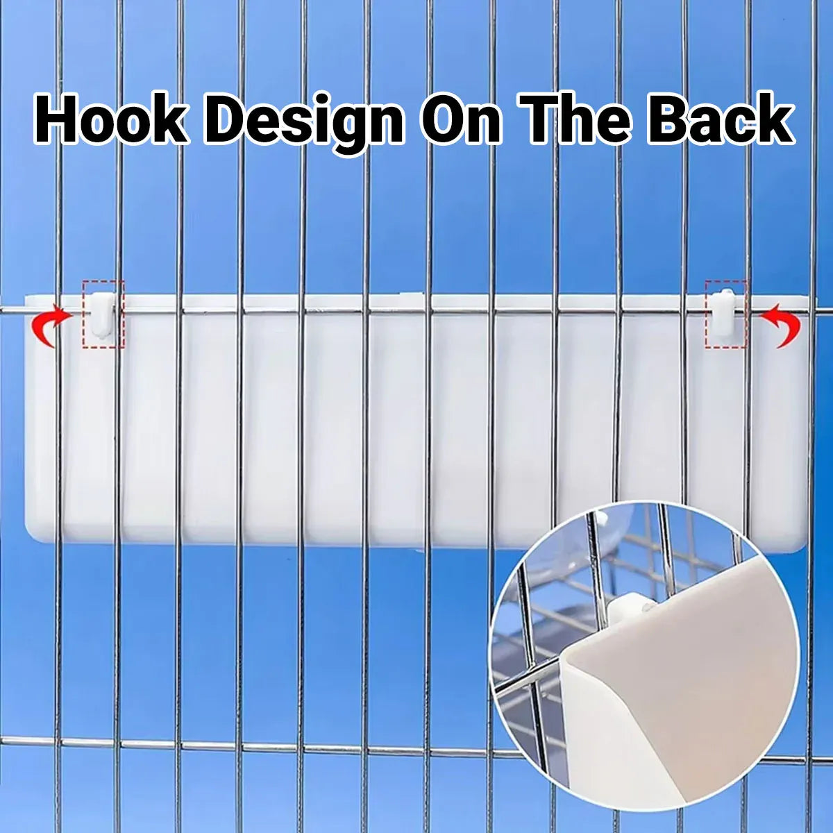 Bird Food Feeder Trough Box Water Bowl Container Cage Accessories Easy Install