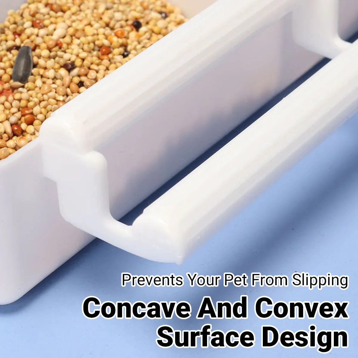 Bird Food Feeder Trough Box Water Bowl Container Cage Accessories Easy Install