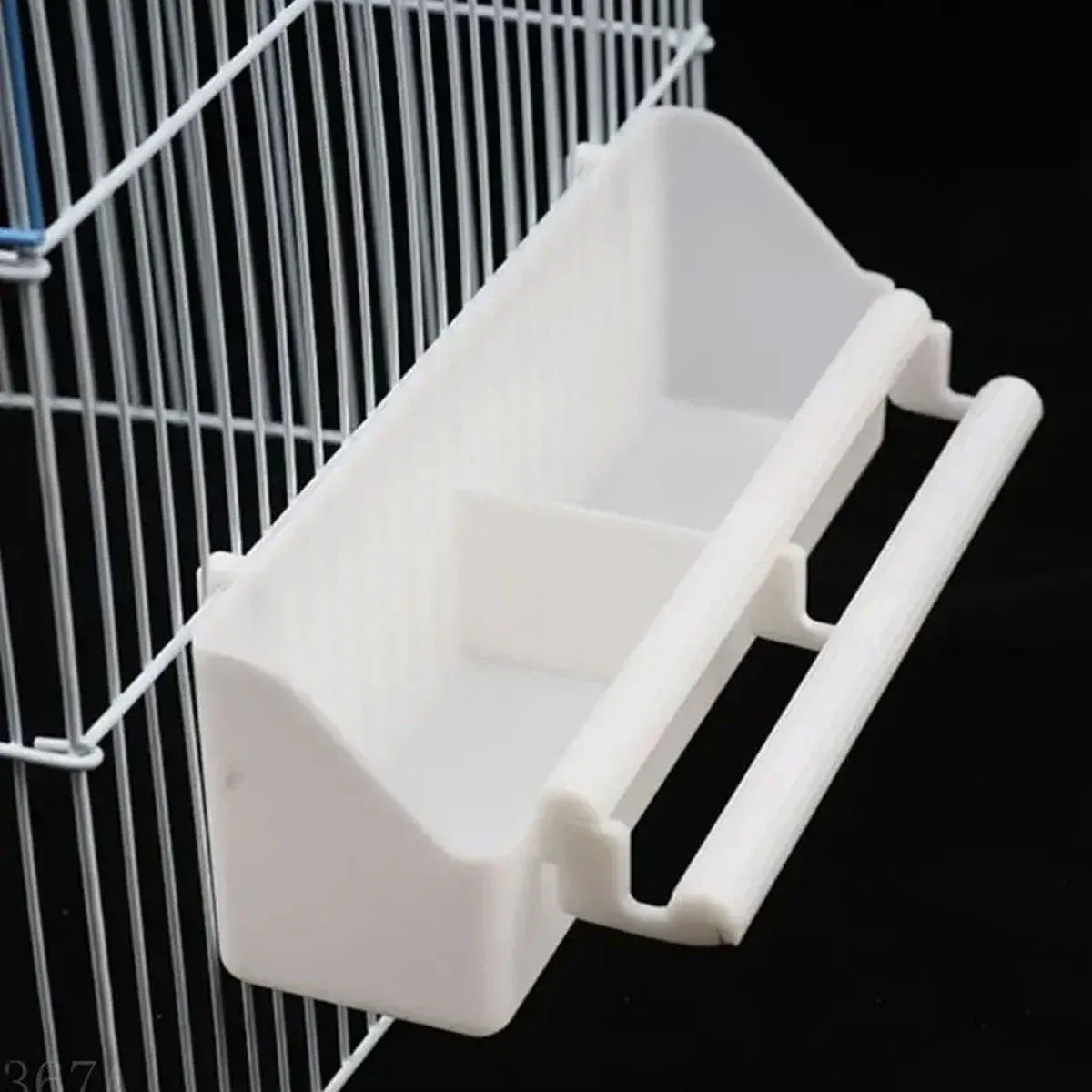 Bird Food Feeder Trough Box Water Bowl Container Cage Accessories Easy Install