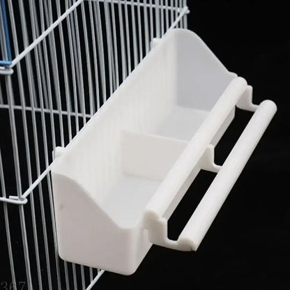 Bird Food Feeder Trough Box Water Bowl Container Cage Accessories Easy Install