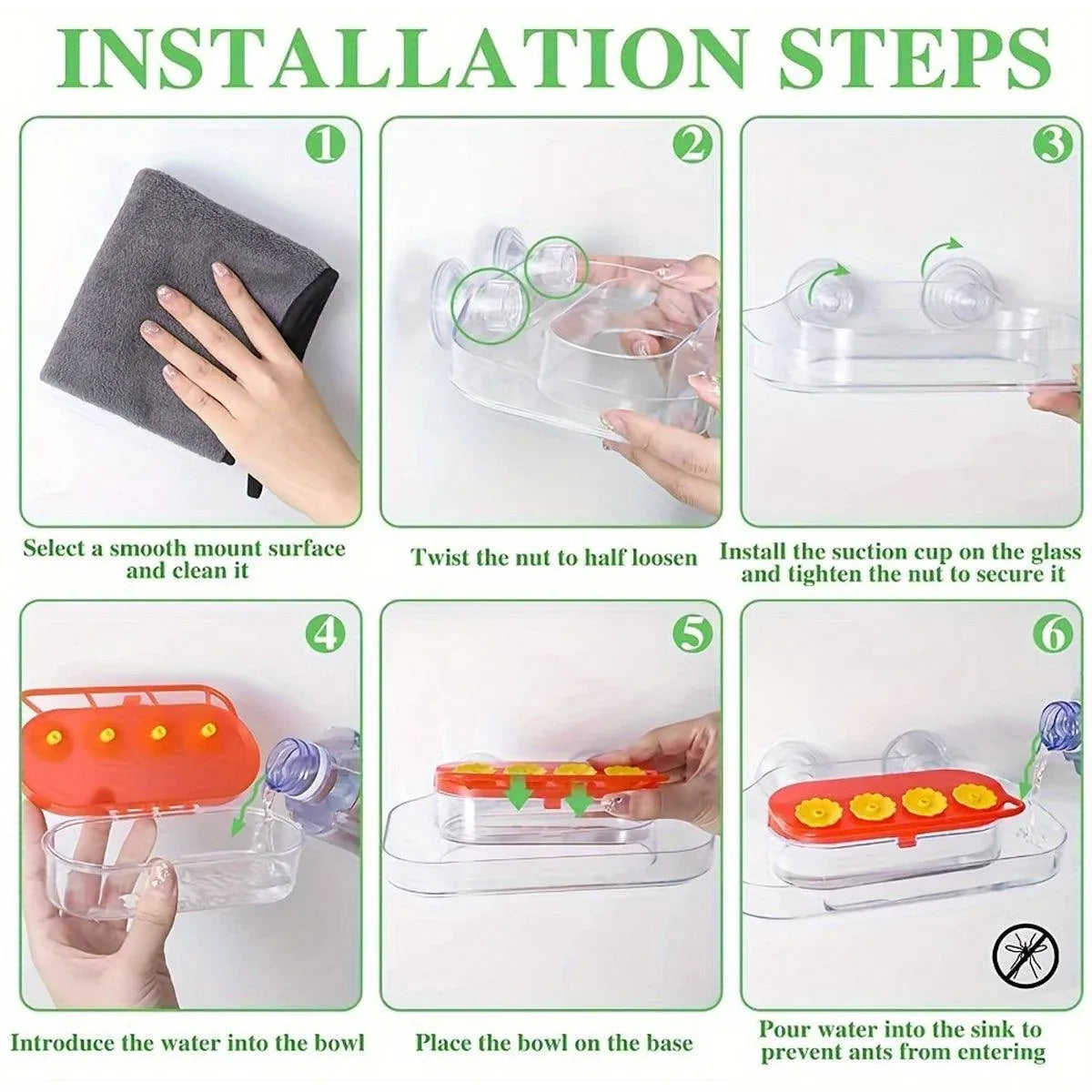 Window Mounted Hummingbird Feeder Easy to Install Feeding Station