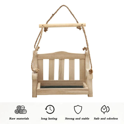 Outdoor Hanging Wooden Bird Feeder Garden Wild Bird Feeding Station House