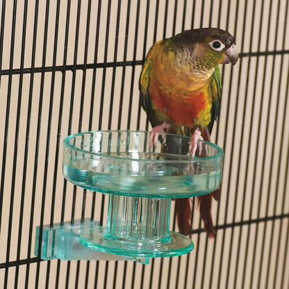 Bird Cage Bath Feeder Bowl Removable PP Plastic Quick Lock Parrot Cockatiel