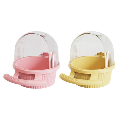 Bird Feeder Set Food Jars Cups Parrot Food Boxes Water Dispenser Troughs Cage - Yellow