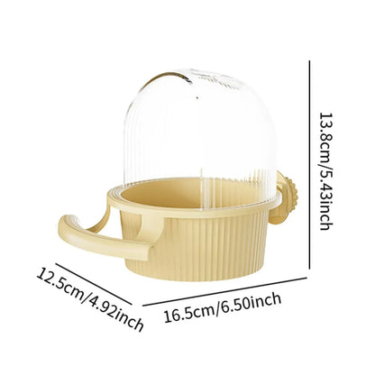 Bird Feeder Set Food Jars Cups Parrot Food Boxes Water Dispenser Troughs Cage - Yellow