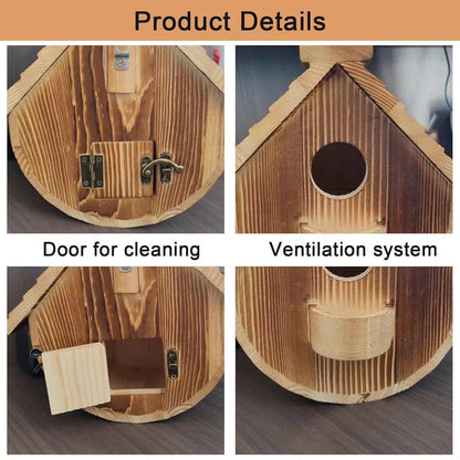 Hanging Wooden Birdhouse Outdoor Bird Shelter for Garden Backyard Decoration