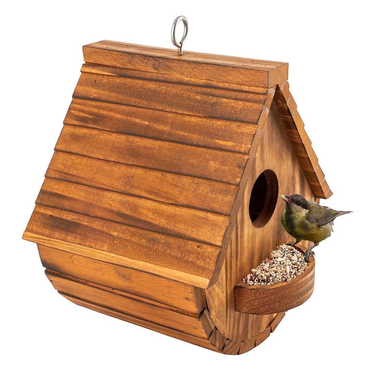 Hanging Wooden Birdhouse Outdoor Bird Shelter for Garden Backyard Decoration