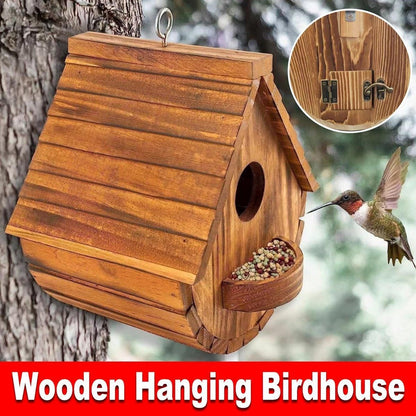 Hanging Wooden Birdhouse Outdoor Bird Shelter for Garden Backyard Decoration