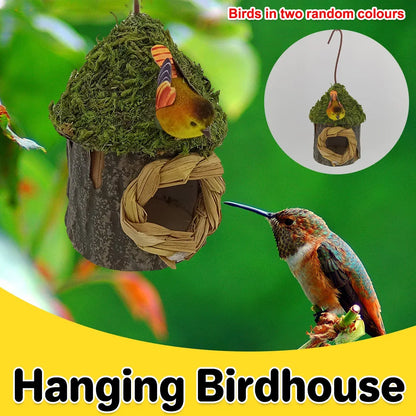 Outdoor Birdhouse Hanging Nest Small Birds Wooden Nesting Box For Courtyard