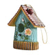 Handmade Birdhouse Resin Cute Patio Garden Hanging Nest Decoration for Outdoors - Blue