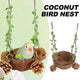 Coconut Birdhouse Swing Hammock Toy for Birds Natural Wooden Nest for Parrots