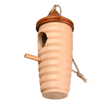 Wooden Bird Nest Cage Hummingbird Feeder House Hanging Home Garden Decorations - 1