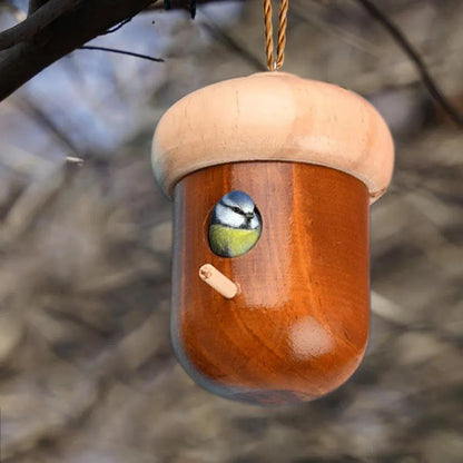 Wooden Bird Nest Cage Hummingbird Feeder House Hanging Home Garden Decorations - 2