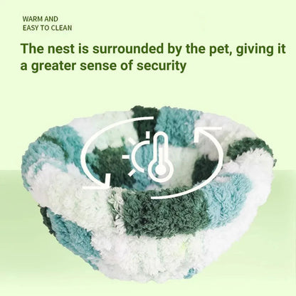 Parrot Winter Warm Nest Fluffy Cotton Hanging Bed Colourful Bird Cage House - Pink