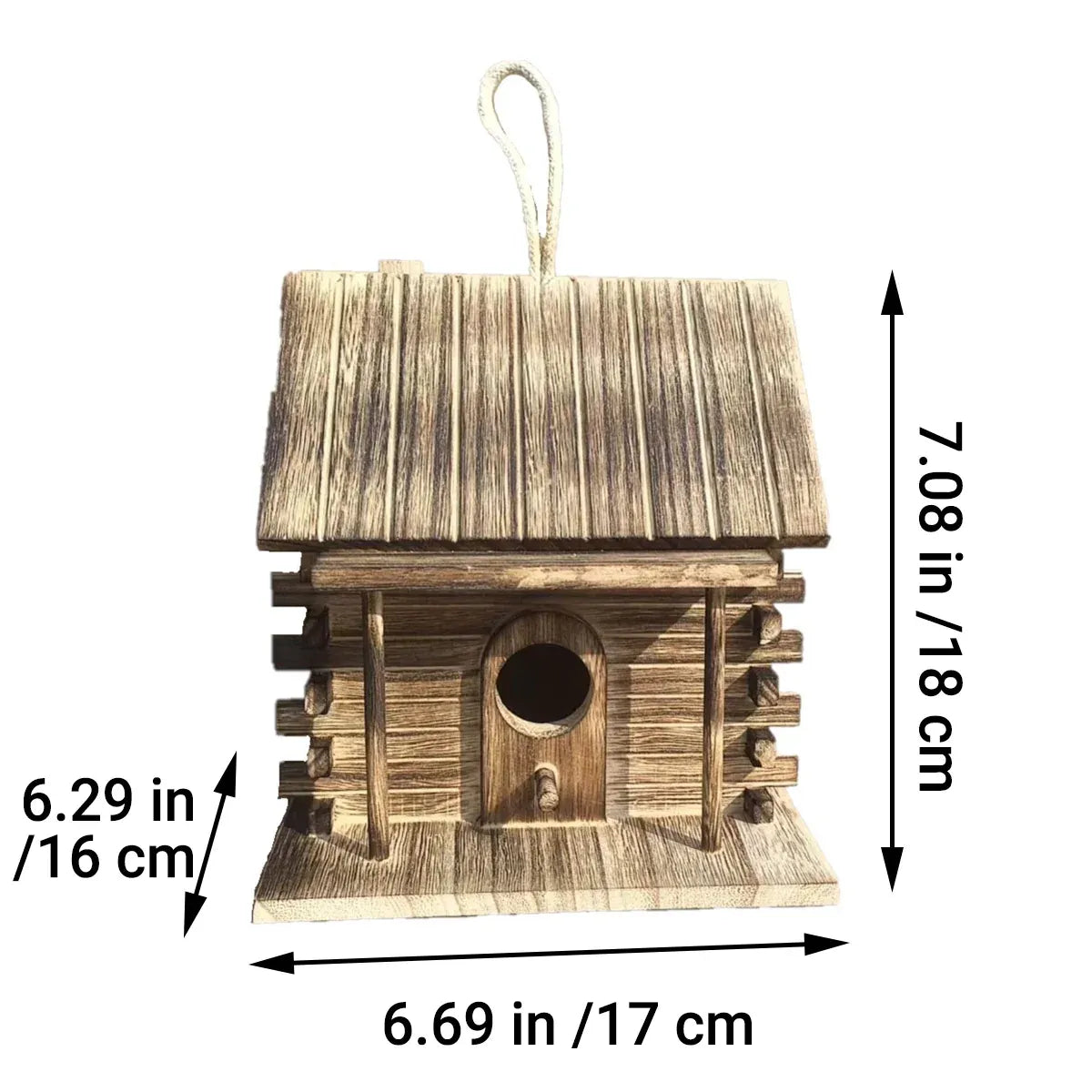 Wooden Bird House Outdoor Nest Breeding Box Pet Bird Shelter Hanging Cage